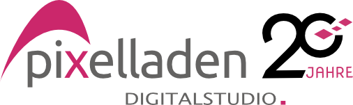 Pixelladen - Digitalstudio - Logo - 20 Jahre Jubiläum 2022